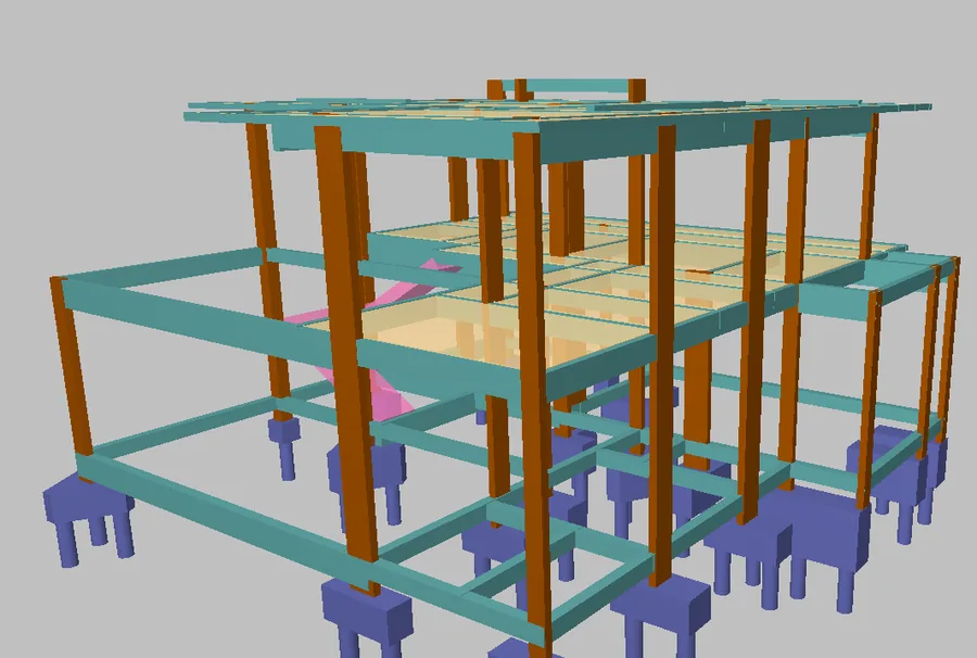 Representação tridimensional de modelo estrutural